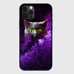 Чехол для iPhone 12 Pro Кошак в космосе, цвет: 3D-черный