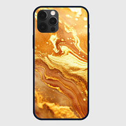 Чехол iPhone 12 Pro Жидкое золото текстура