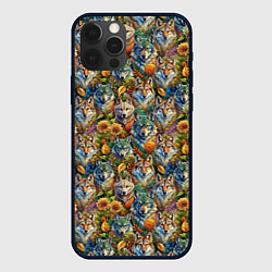 Чехол iPhone 12 Pro Волки паттерн