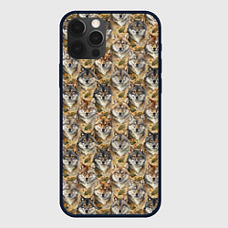 Чехол для iPhone 12 Pro Мотив с мордами волков, цвет: 3D-черный