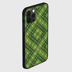 Чехол для iPhone 12 Pro Узор в ромбовидную клетку с золотыми линиями, цвет: 3D-черный — фото 2