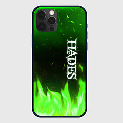 Чехол iPhone 12 Pro Logo Hades green hell fire