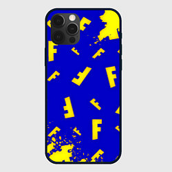 Чехол для iPhone 12 Pro Fortnite краски неон, цвет: 3D-черный