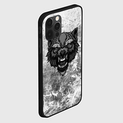 Чехол для iPhone 12 Pro Серый волк на абстрактном фоне, цвет: 3D-черный — фото 2