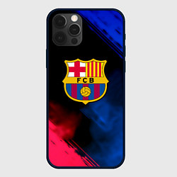 Чехол для iPhone 12 Pro Barcelona fc club gradient smoke, цвет: 3D-черный