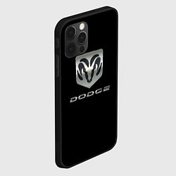Чехол для iPhone 12 Pro Dodge logo, цвет: 3D-черный — фото 2