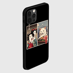 Чехол для iPhone 12 Pro Мем с котом в японском стиле, цвет: 3D-черный — фото 2