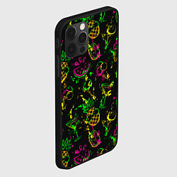Чехол для iPhone 12 Pro Тропический ананасовый коктейль, цвет: 3D-черный — фото 2