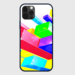 Чехол для iPhone 12 Pro Цветные столбы, цвет: 3D-черный