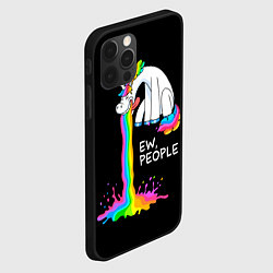 Чехол для iPhone 12 Pro Единорог не любит людей, цвет: 3D-черный — фото 2