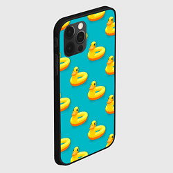 Чехол для iPhone 12 Pro Надувные утки паттерн, цвет: 3D-черный — фото 2