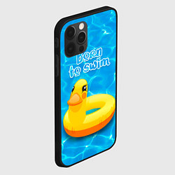 Чехол для iPhone 12 Pro Рожденный плавать - надувная утка, цвет: 3D-черный — фото 2