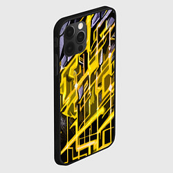 Чехол для iPhone 12 Pro Yellow and white abstraction, цвет: 3D-черный — фото 2