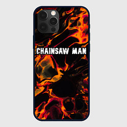 Чехол для iPhone 12 Pro Chainsaw Man red lava, цвет: 3D-черный