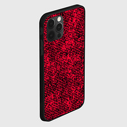 Чехол для iPhone 12 Pro Ярко-розовый в чёрную текстурированную полоску, цвет: 3D-черный — фото 2