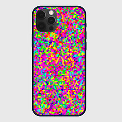 Чехол для iPhone 12 Pro Паттерн разноцветная мелкая мозаика, цвет: 3D-черный