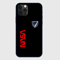 Чехол iPhone 12 Pro Nasa space logo steel