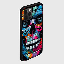 Чехол для iPhone 12 Pro Crazy color skull - graffiti, цвет: 3D-черный — фото 2