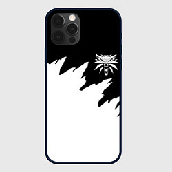 Чехол для iPhone 12 Pro Ведьмак белое лого краски, цвет: 3D-черный