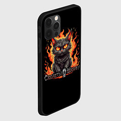 Чехол для iPhone 12 Pro Арт Котик и огонь - Скелеты в шкафу, цвет: 3D-черный — фото 2