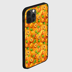 Чехол для iPhone 12 Pro Сочные сладкие абрикосы паттерн, цвет: 3D-черный — фото 2