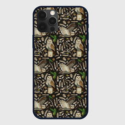 Чехол для iPhone 12 Pro Совы в сосновом лесу, цвет: 3D-черный