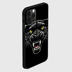 Чехол для iPhone 12 Pro Оскал пантеры - нейросеть, цвет: 3D-черный — фото 2