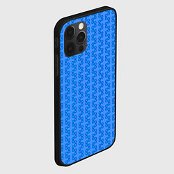 Чехол для iPhone 12 Pro Голубой паттерн цепочки, цвет: 3D-черный — фото 2