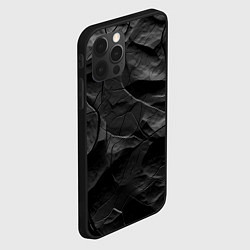 Чехол для iPhone 12 Pro Текстура темной скалы, цвет: 3D-черный — фото 2