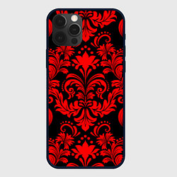 Чехол для iPhone 12 Pro Дамаск узор, цвет: 3D-черный