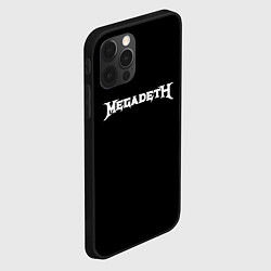 Чехол для iPhone 12 Pro Megadeth logo white, цвет: 3D-черный — фото 2