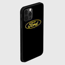 Чехол для iPhone 12 Pro Ford logo yellow, цвет: 3D-черный — фото 2