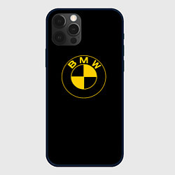 Чехол для iPhone 12 Pro BMW logo yellow, цвет: 3D-черный