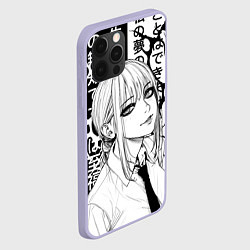 Чехол для iPhone 12 Pro Макима аниме черно белое, цвет: 3D-светло-сиреневый — фото 2