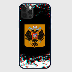 Чехол iPhone 12 Pro Российская империя герб глитч