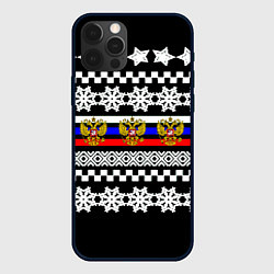 Чехол iPhone 12 Pro Rusiia winter pattern