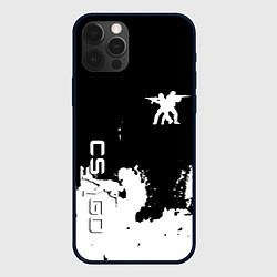 Чехол для iPhone 12 Pro Контра белые лого, цвет: 3D-черный