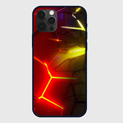 Чехол для iPhone 12 Pro Красные плиты с ярким светом, цвет: 3D-черный