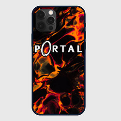 Чехол для iPhone 12 Pro Portal red lava, цвет: 3D-черный