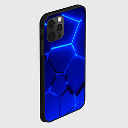 Чехол для iPhone 12 Pro Текстура темных синих неоновые плиты, цвет: 3D-черный — фото 2