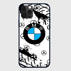 Чехол для iPhone 12 Pro BMW x Mercedes краски, цвет: 3D-черный