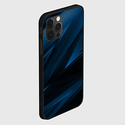 Чехол для iPhone 12 Pro Geometry stripes blue neon, цвет: 3D-черный — фото 2