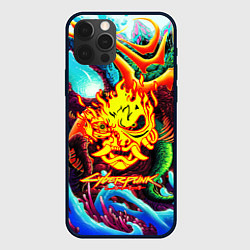 Чехол для iPhone 12 Pro Cyberpunk hyperbeast steel, цвет: 3D-черный