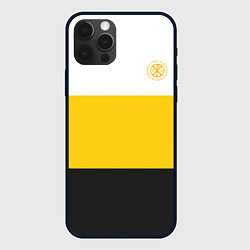 Чехол для iPhone 12 Pro За веру царя и святую триединую Русь желтая, цвет: 3D-черный