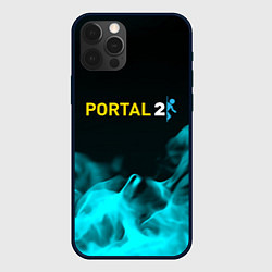 Чехол для iPhone 12 Pro Portal fire blue, цвет: 3D-черный