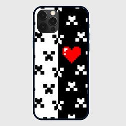 Чехол iPhone 12 Pro Minecraft pattern love