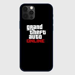 Чехол для iPhone 12 Pro GTA online logo, цвет: 3D-черный