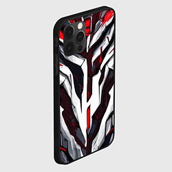 Чехол для iPhone 12 Pro Хаотичная красно-белая абстракция, цвет: 3D-черный — фото 2