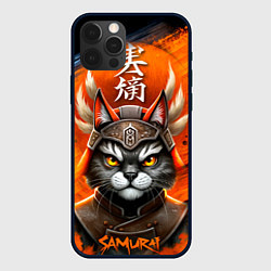 Чехол для iPhone 12 Pro Cat samurai, цвет: 3D-черный