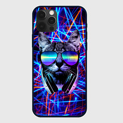 Чехол iPhone 12 Pro Cat DJ neon